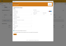 A screenshot of the payments screen in the customer format.