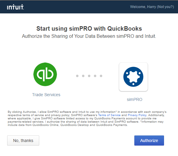 A screenshot of the Authorize button.