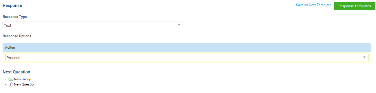 A screenshot of the text response type for Connect audits.
