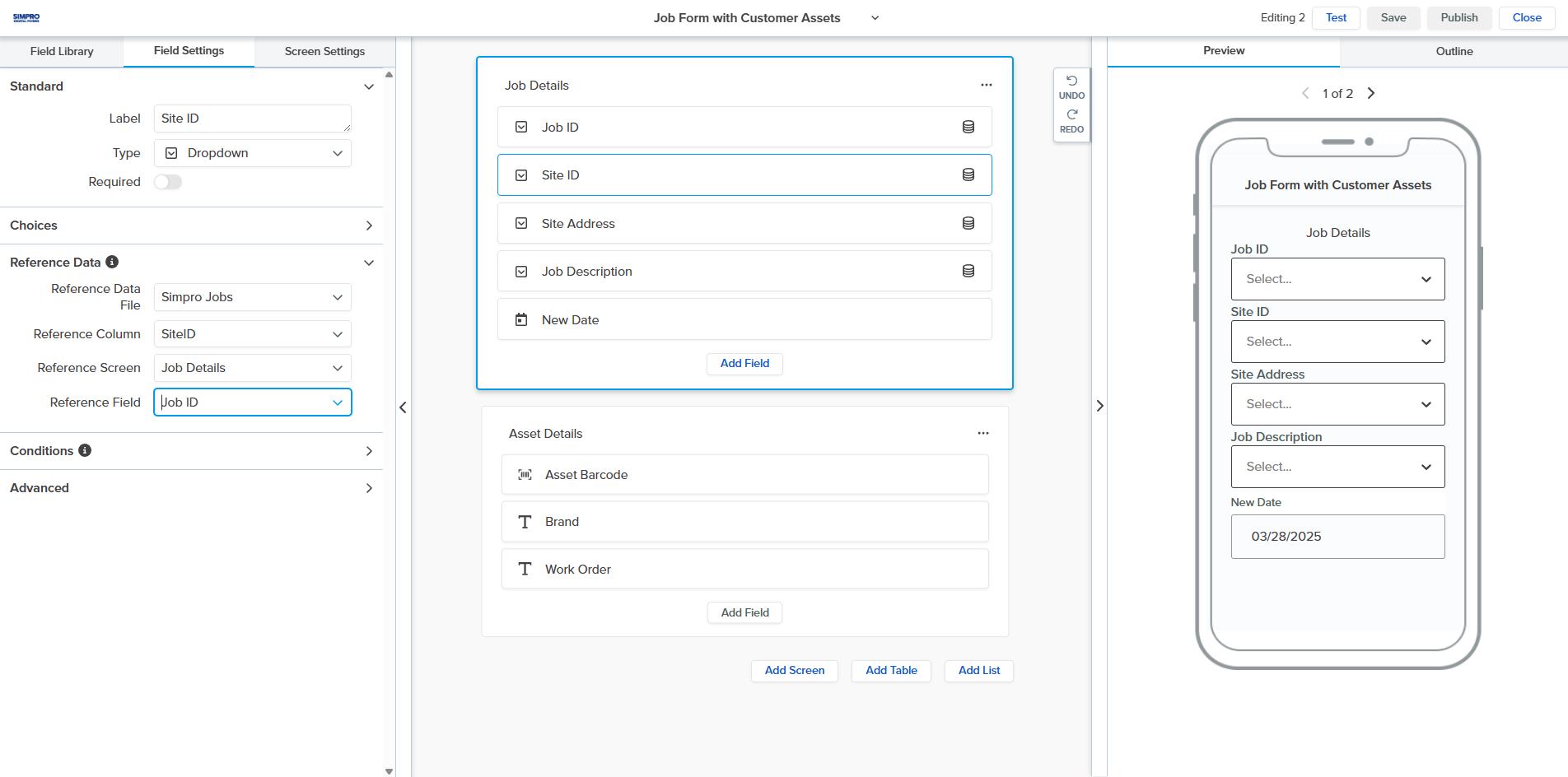 A screenshot of customer ID reference data.