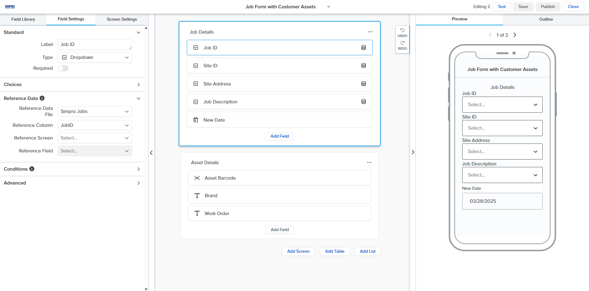 A screenshot of job reference id.