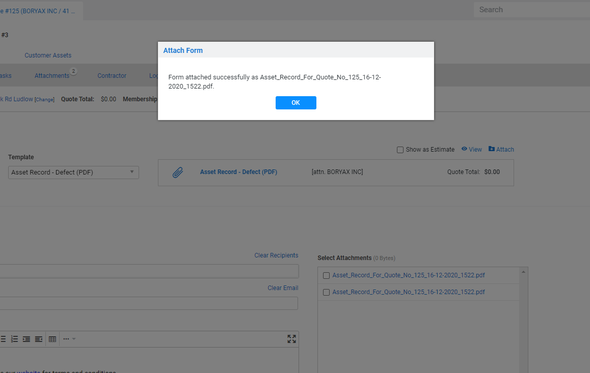 A screenshot of the Attach button.