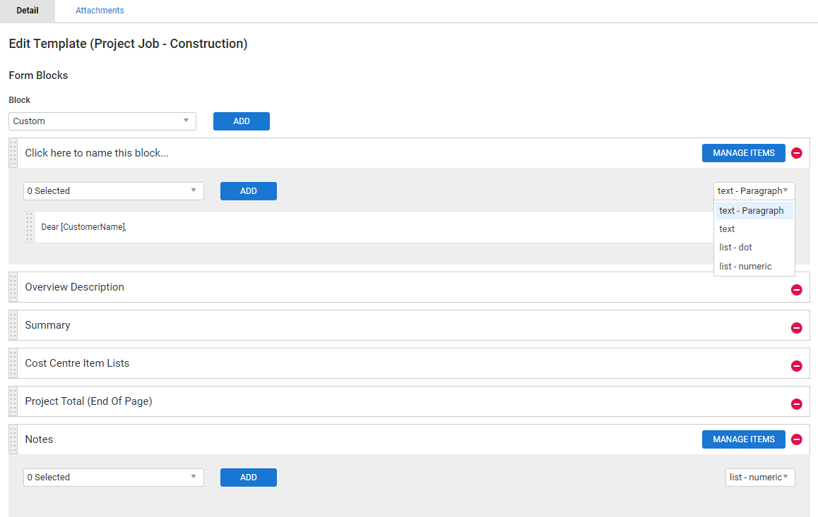 A screenshot of a custom block.
