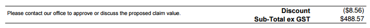 A screenshot of a footnote on a PDF request for claim form.