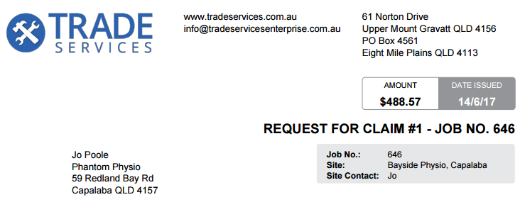 A screenshot of the request for claim PDF form with the 'request for claim' title.