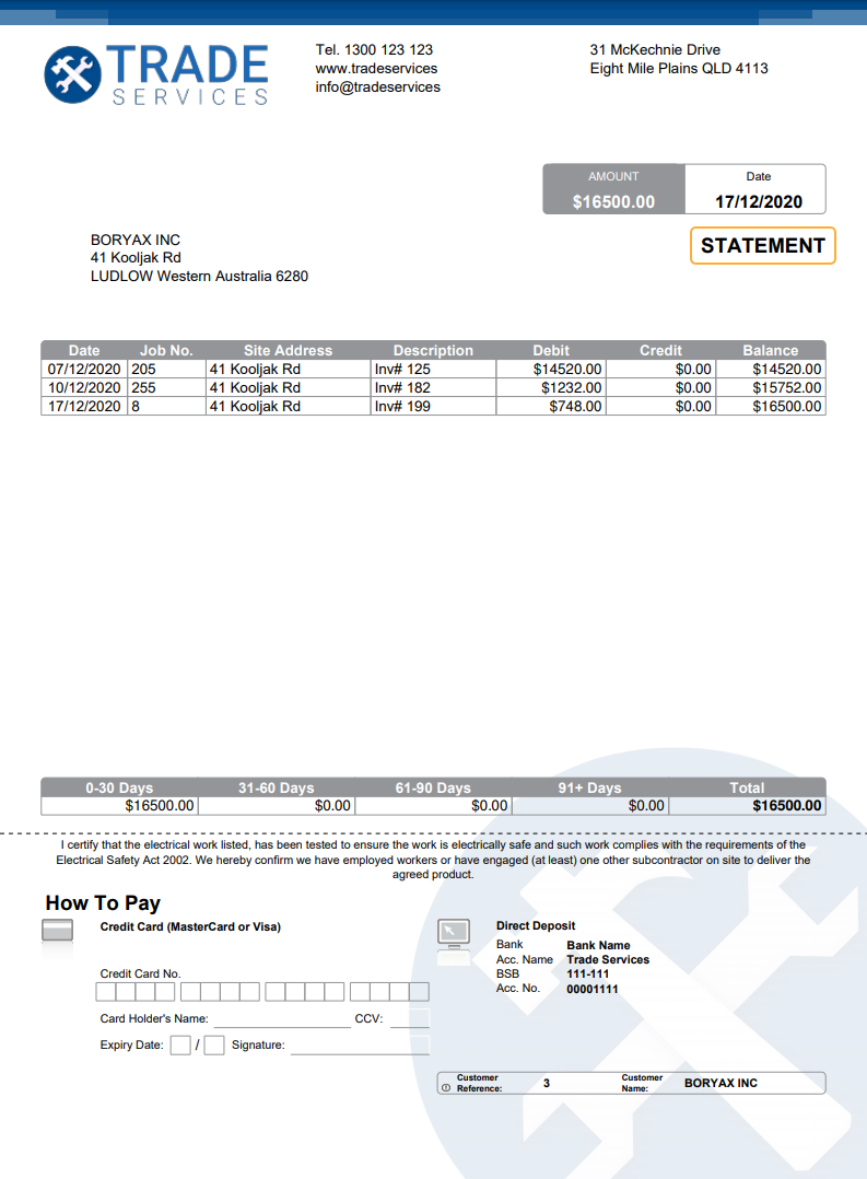 A screenshot of a PDF form with the title 'STATEMENT' at the top.