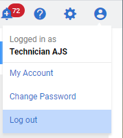 A screenshot of the logout button.