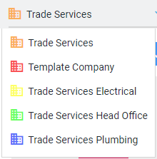 A screenshot of the Company Selector.