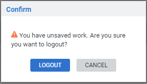 A screenshot of the Unsaved work pop-up warning.