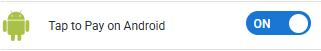 A screenshot of the Tap to Pay on Android toggle.