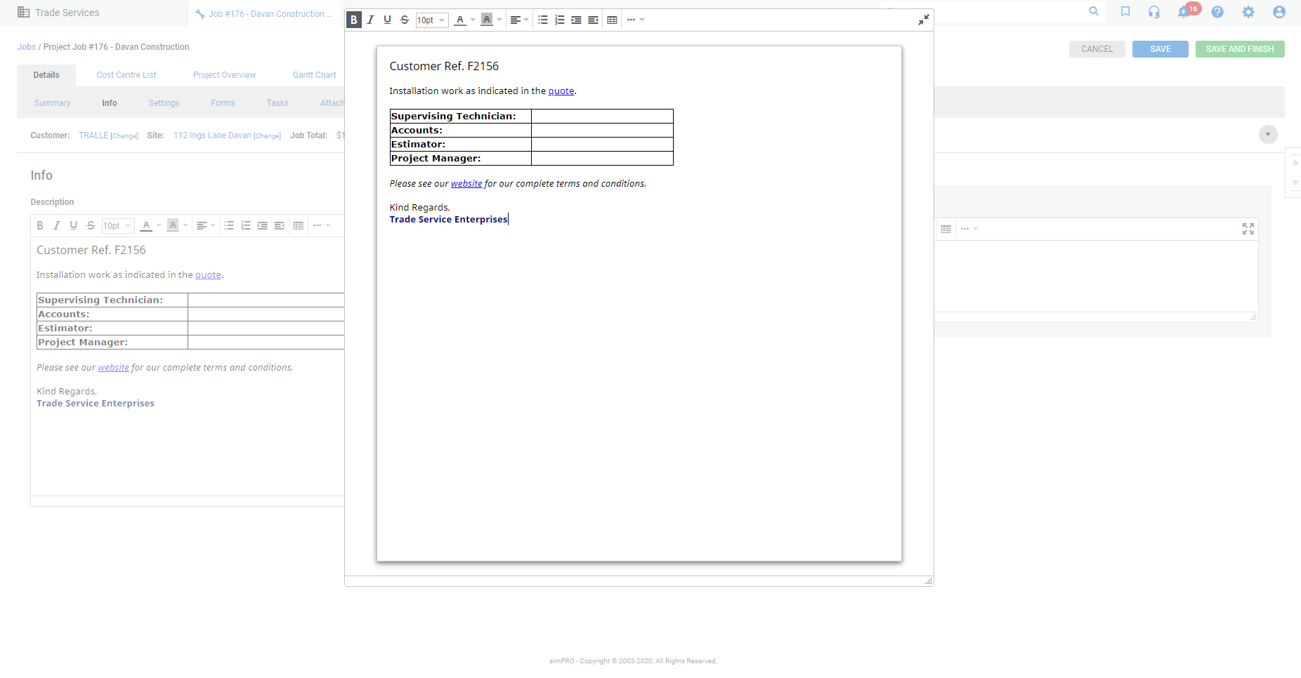 A screenshot of the formatted text in a larger pop-up editor.
