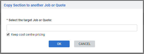 A screenshot of the Duplicate Section option.