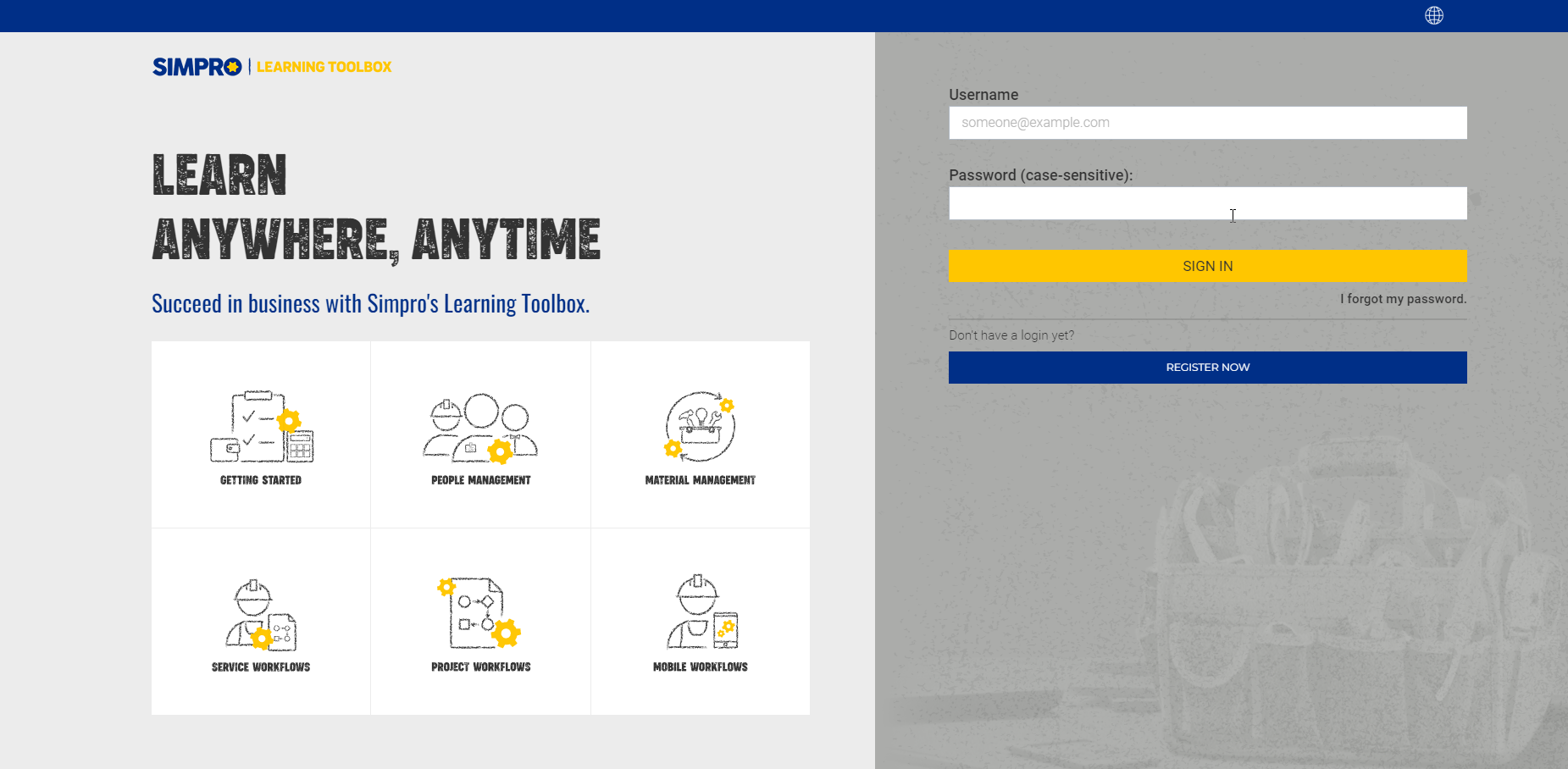 A screenshot of the main menu.