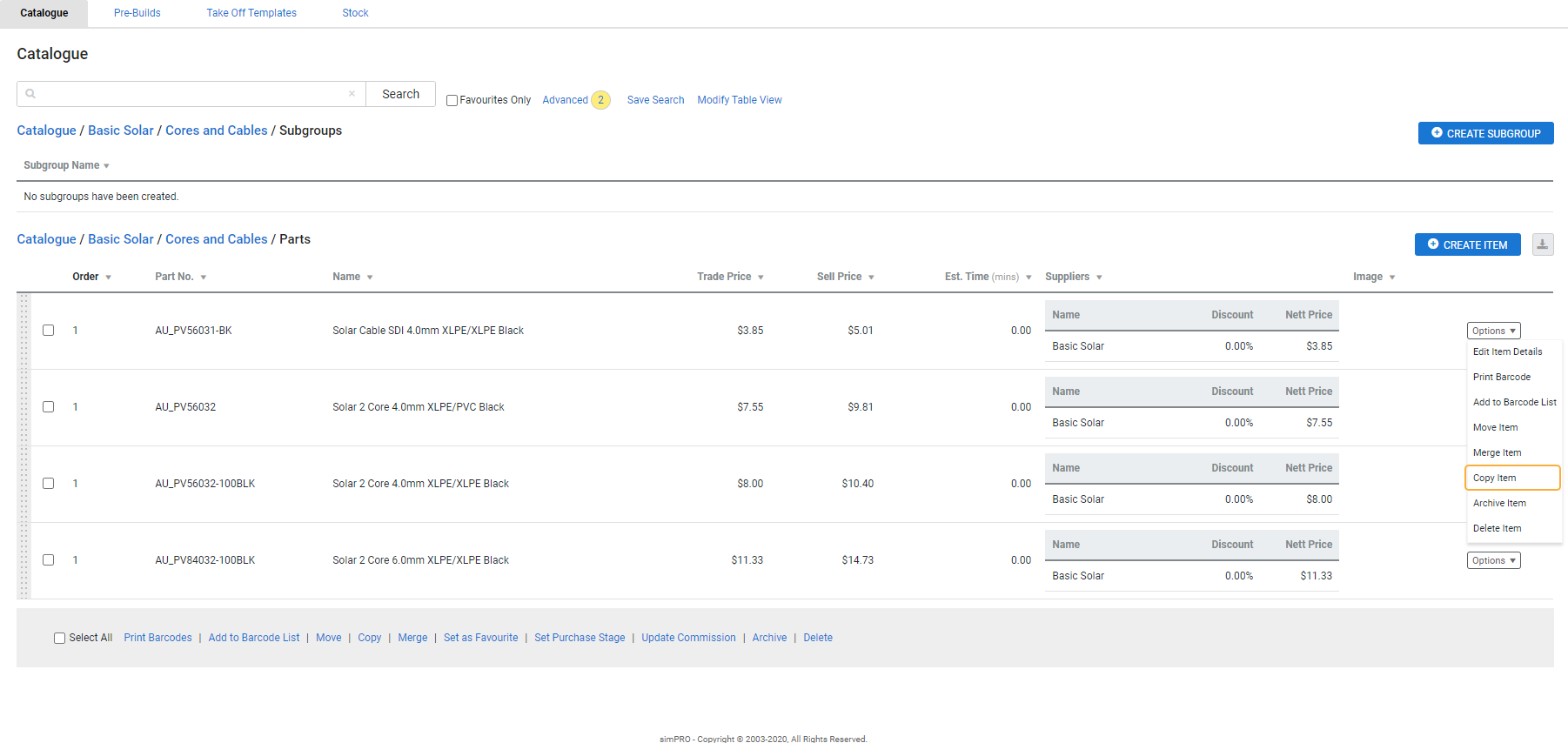 A screenshot of an item being copied.
