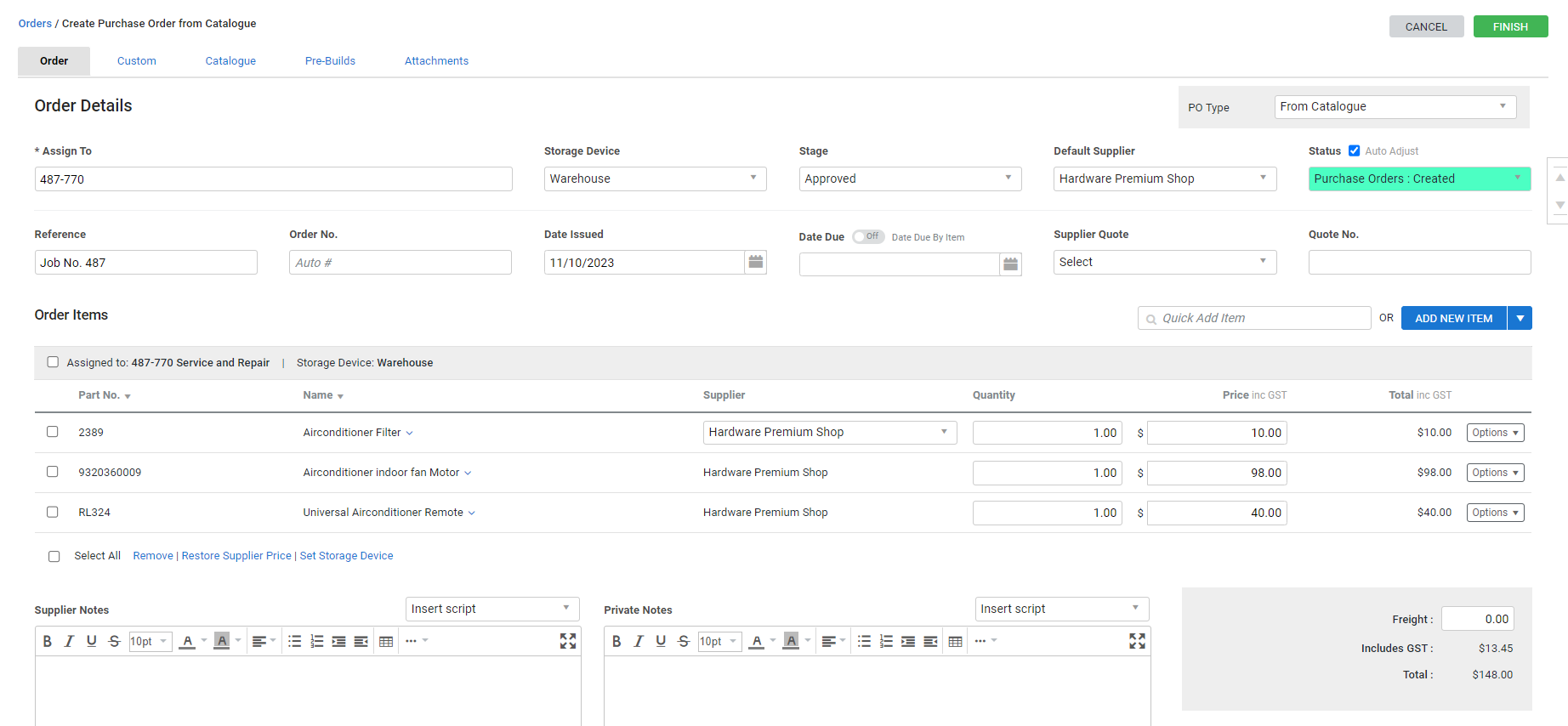 A screenshot of the Extensions tab.