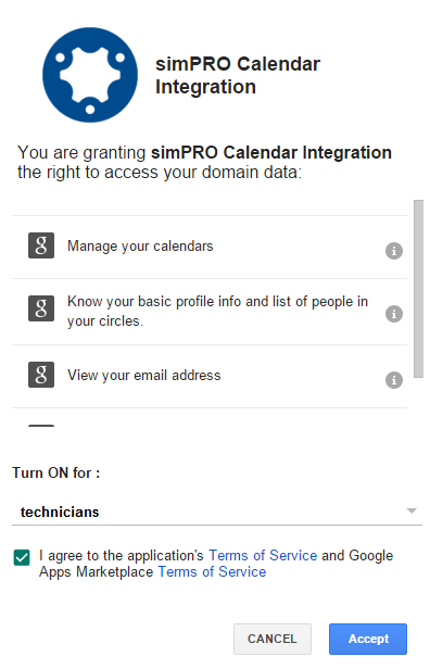 A screenshot of the Accept button.