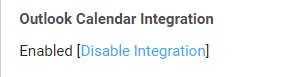 A screenshot of the Disable Integration button.