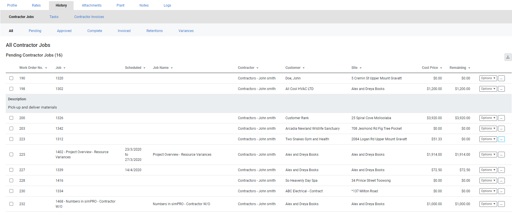 A screenshot of a licence being added to a contractor.