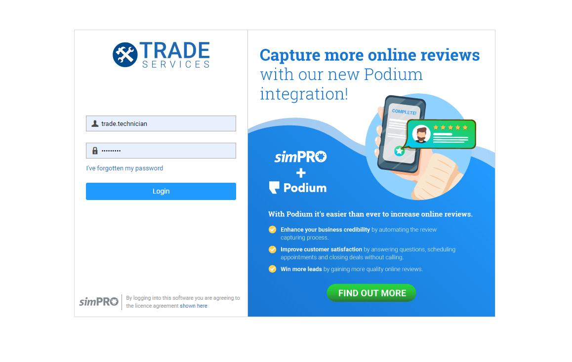 A screenshot of the employee portal login page.