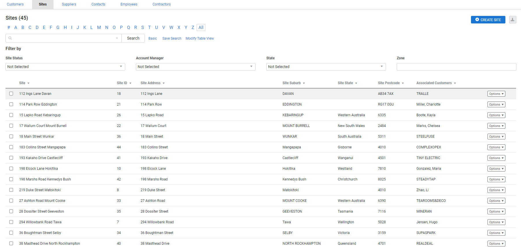 A screenshot of the Advanced search.
