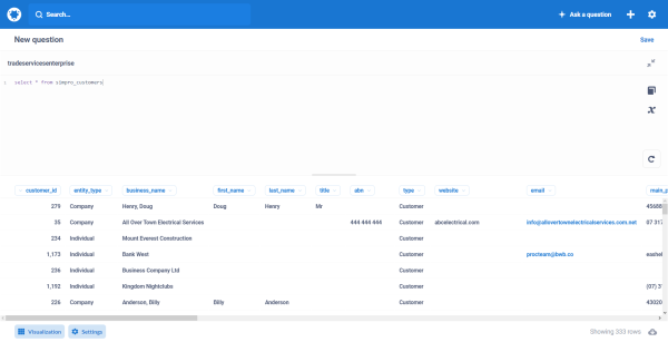 A screenshot of a newly created project quote.