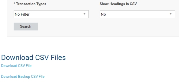 A screenshot of the Download CSV File link.