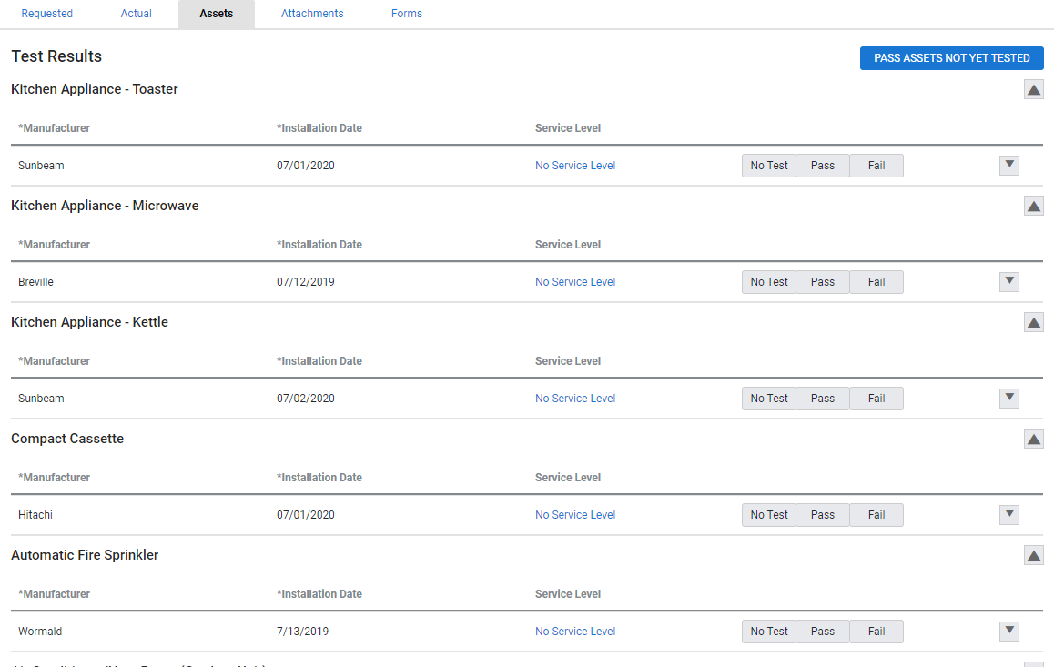 A screenshot of a failed asset in a job card.