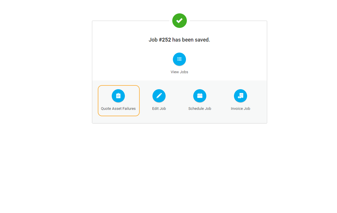 A screenshot of the Quote Asset Failures button.