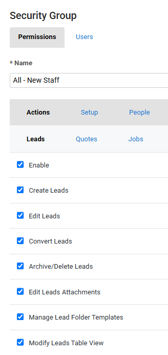 A screenshot of the Modify Table View check box.