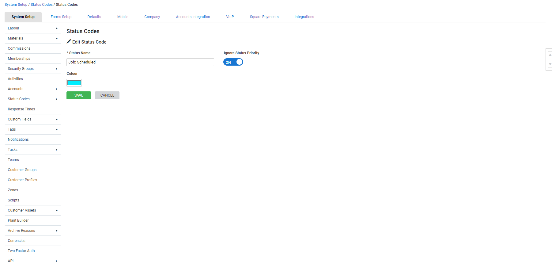A screenshot of a status code being created.