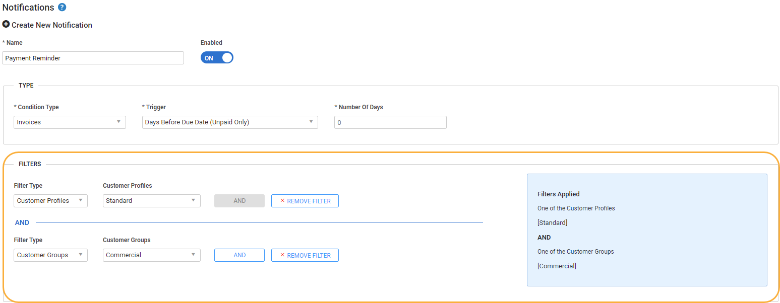 A screenshot of a notification being created.