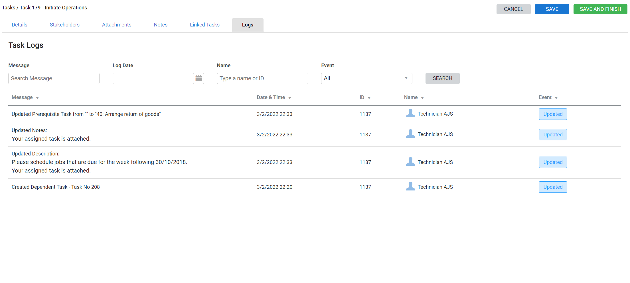 A screenshot of the Create Dependency button.