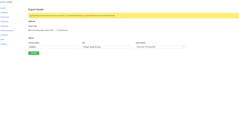A screenshot of the assets export.