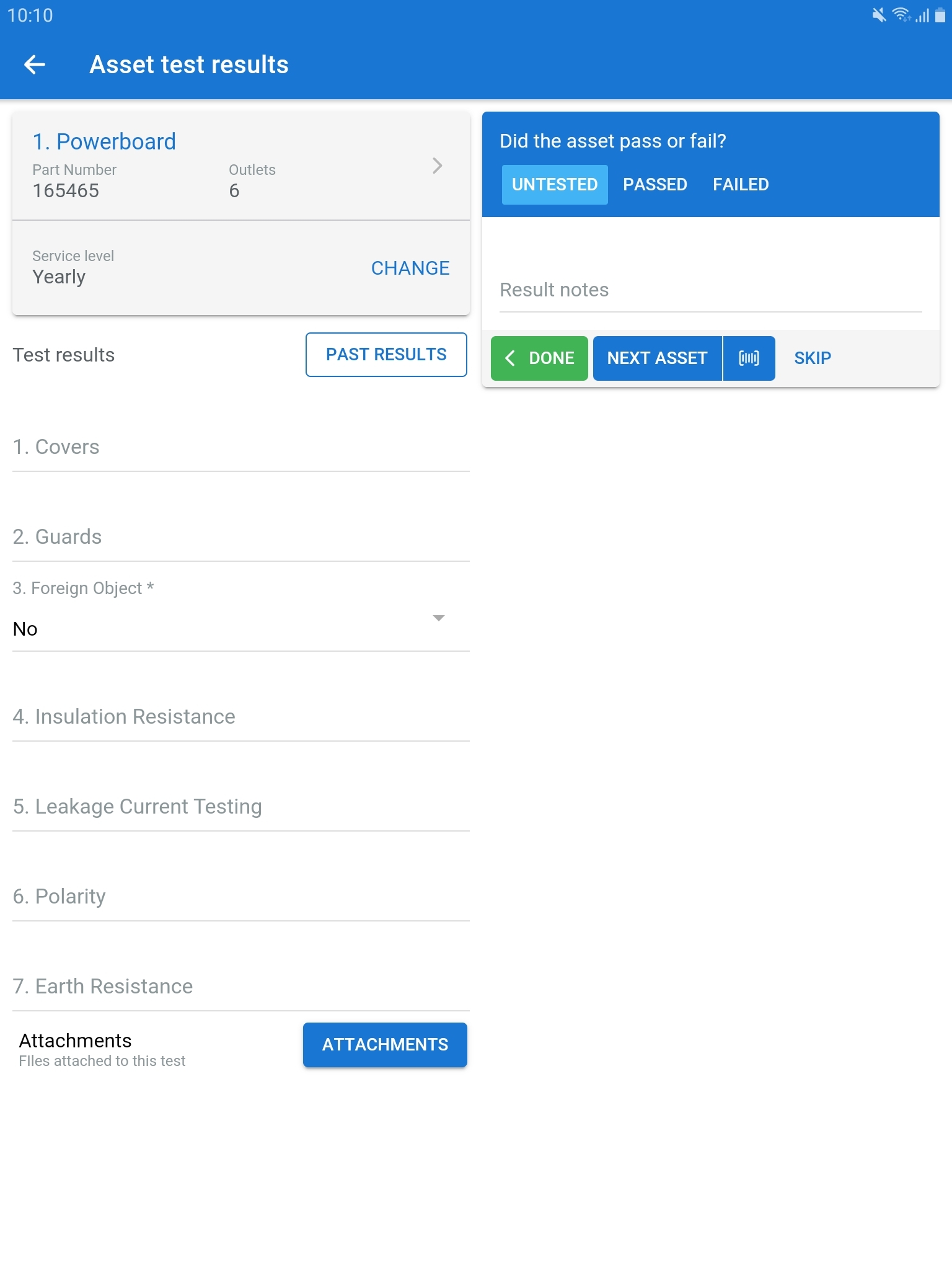 A screenshot of asset test results.