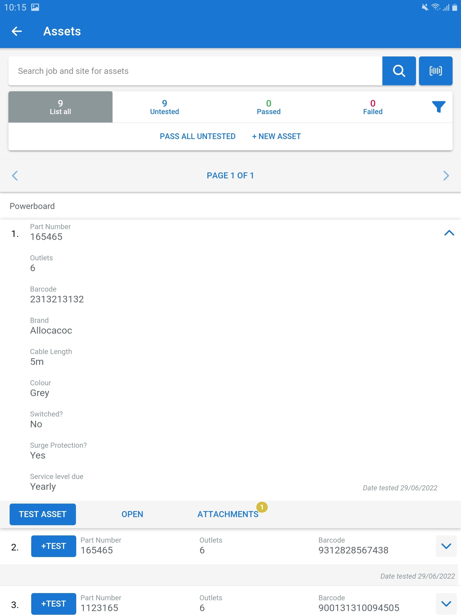 A screenshot of untested assets.