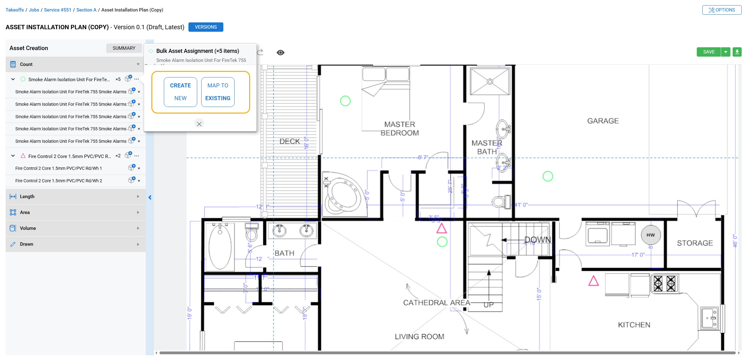 A screenshot of the bulk asset assignment option in an asset plan.